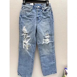 New BlankNyc Womens Jeans size 24 Baxter Ribcage Pants Distressed Straight Leg